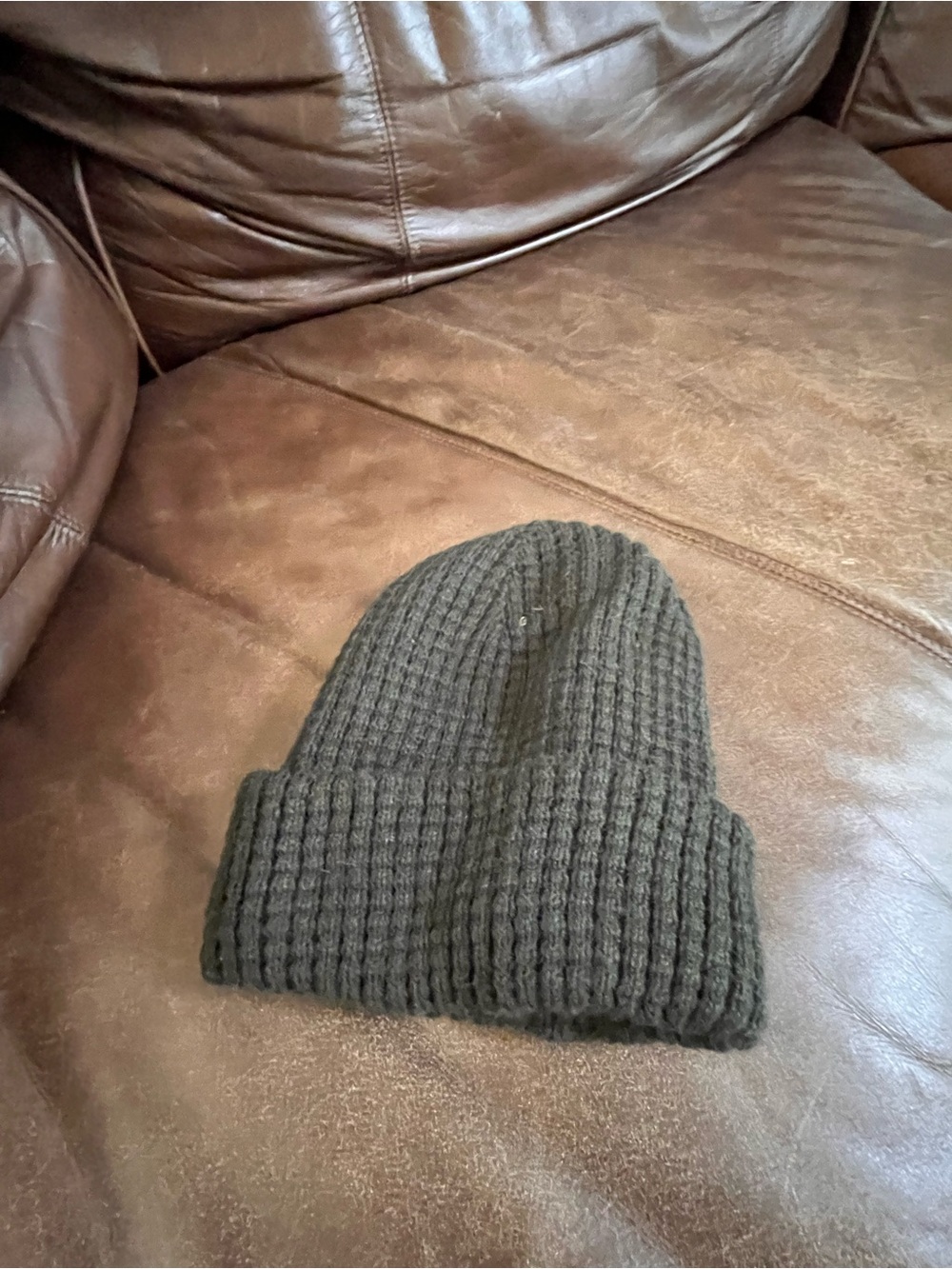 Men's Knit Beanie Hat - Dark Olive